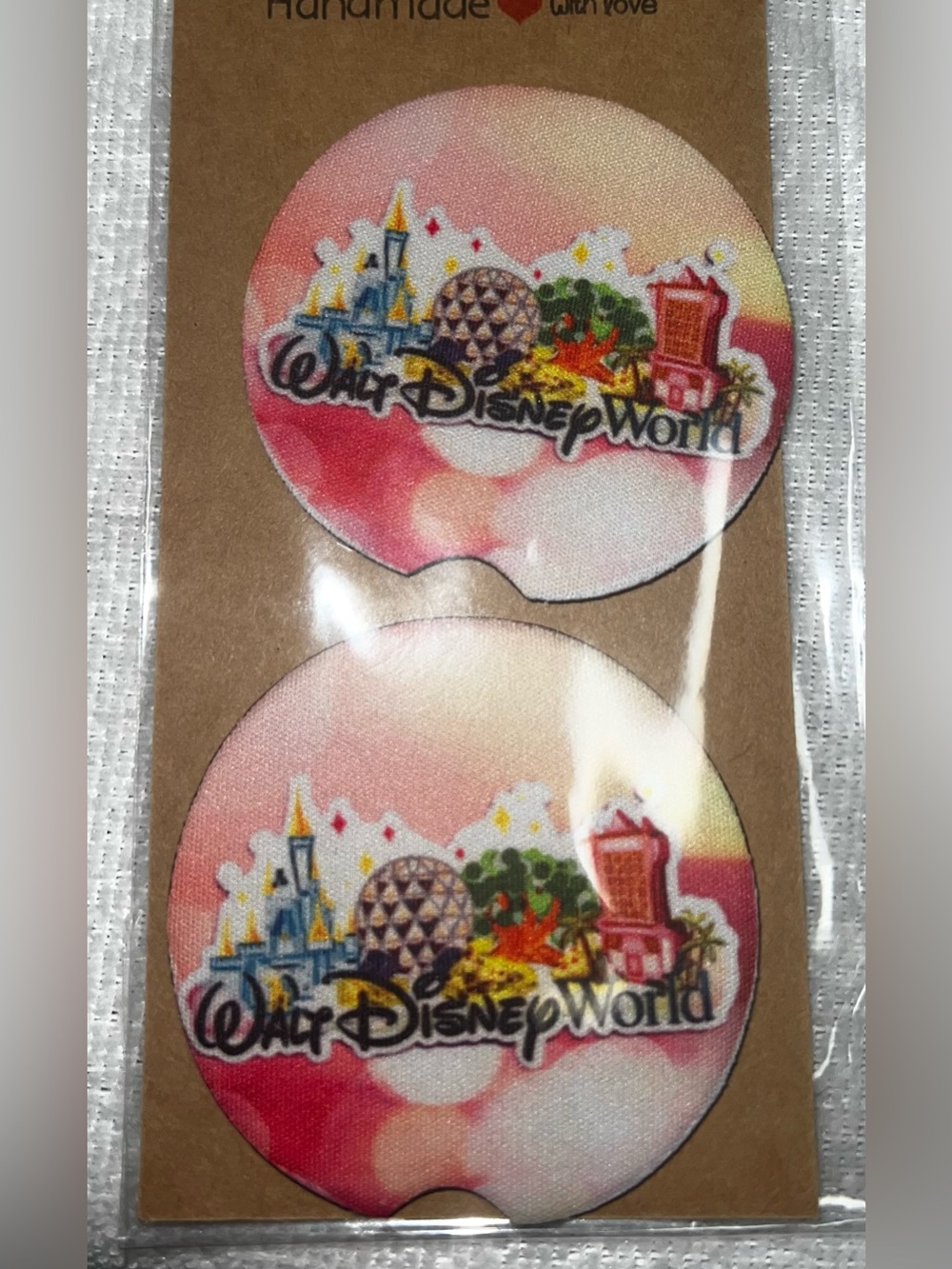 Handmade Walt Disney World Car Coaster Set - NEW